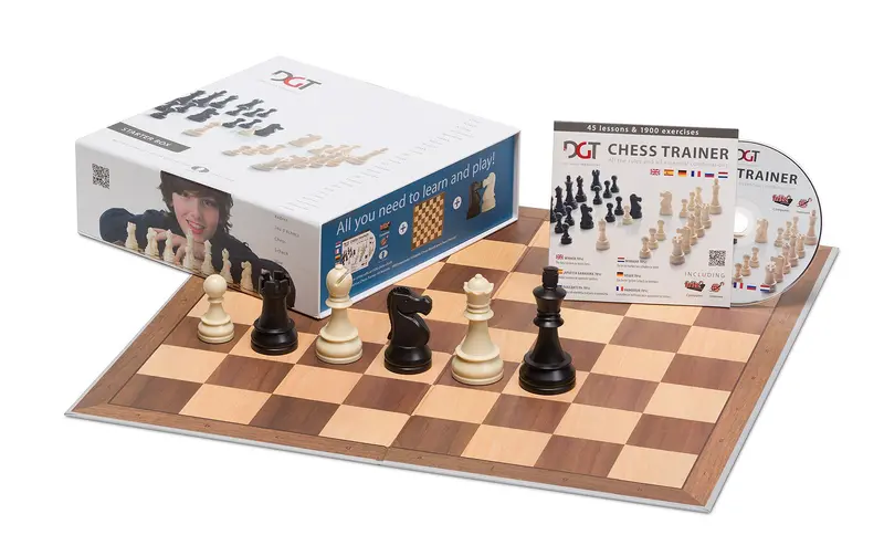 10875 Dgt Chess Starter Box Blue With Board, Pieces And Trainer Cd 1
