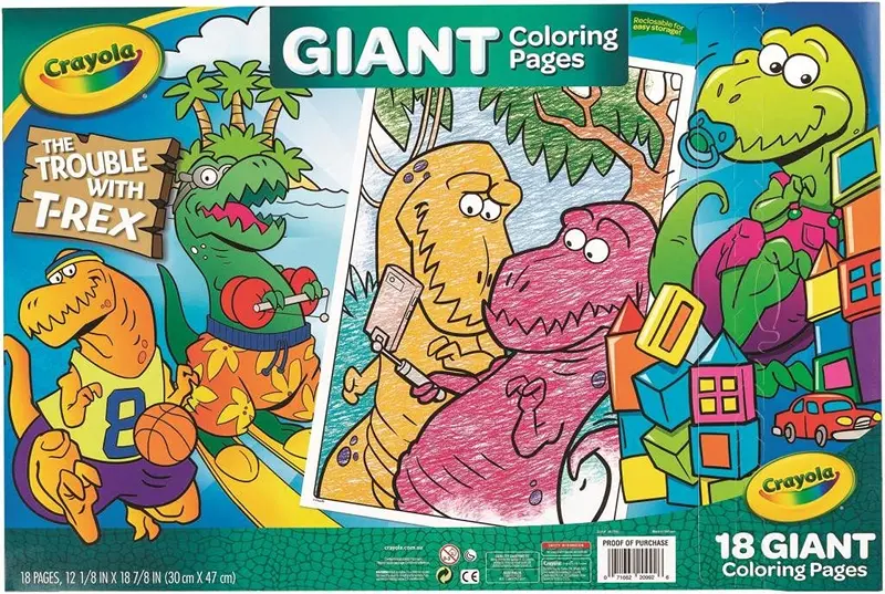 18 Page Giant Coloring Pages -T-Rex Troubles 1