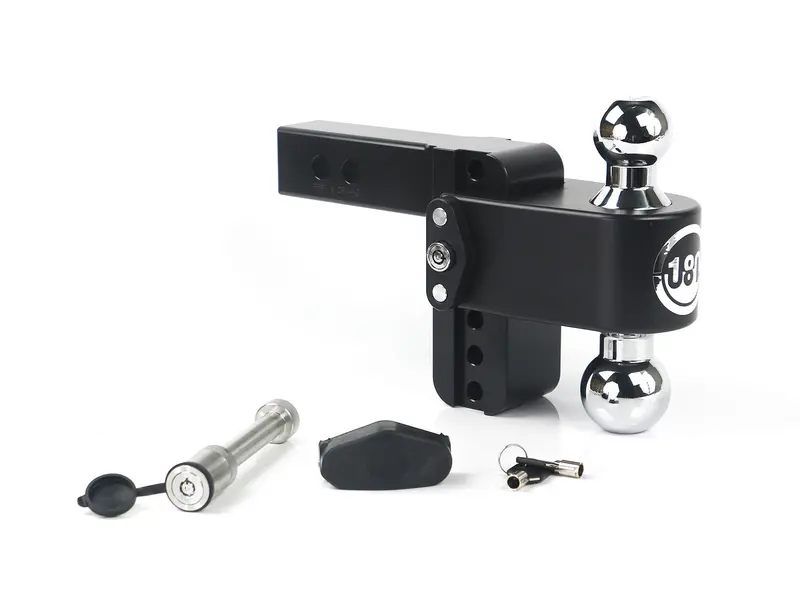 180 Hitch Chrome Cerakoted 4" Drop Hitch With 2" Shank W/ Keyed Alike Ws05 - Ctb4-2-Ka-Cer-Bla 1