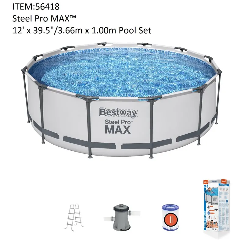 3.66Mx1.0M Steel Pro Frame Pool Set 1