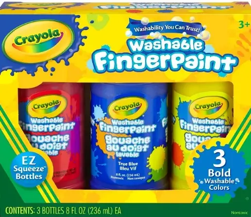 3 Ct. 8-Oz. Washable Finger-Paint, Bright Colors 1