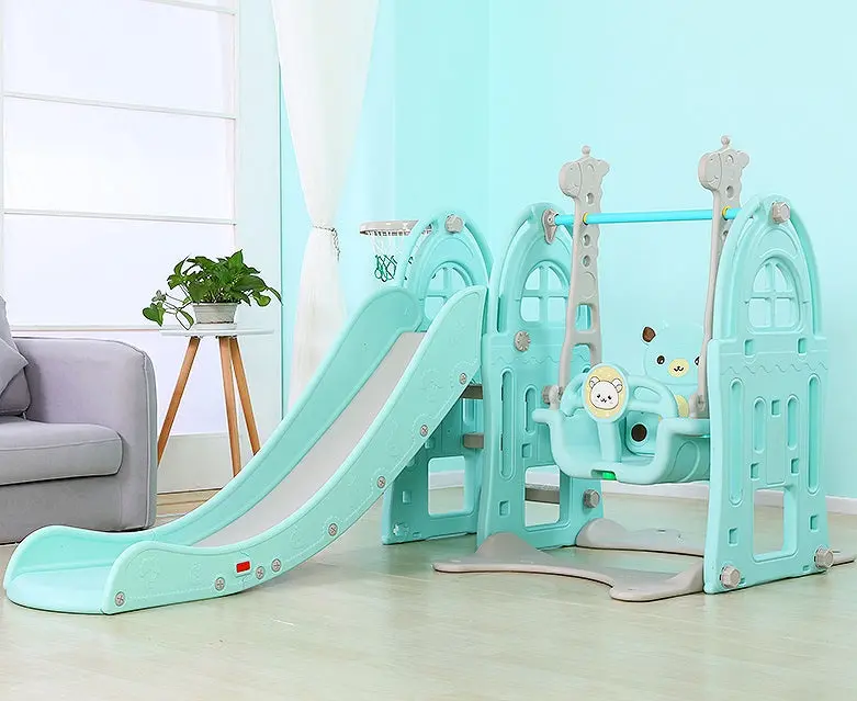 3 In 1 Outdoor Play Structure Jumbo Slide With Swing And Basket Ball 1