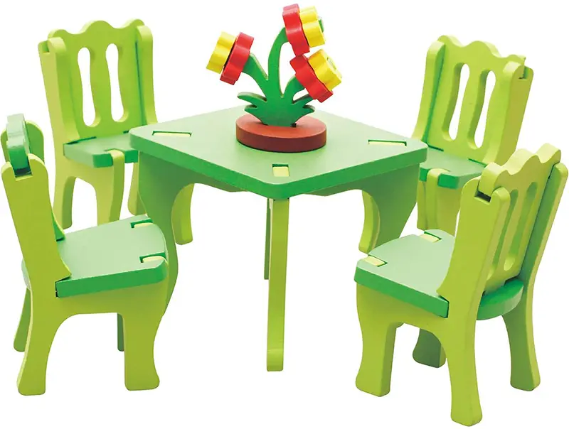 3D Assembling Home Furnishing Table And Chair Wooden Toy 1