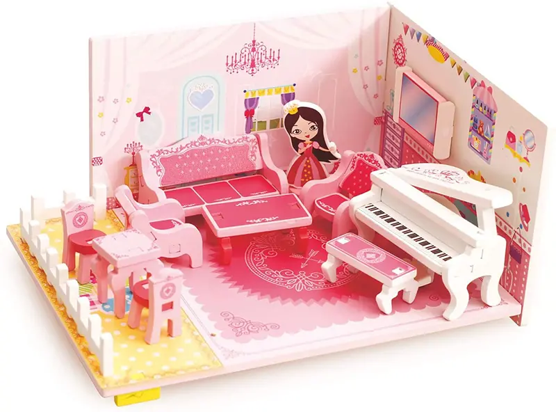 3D Assembly Series  Musician Living Room  Wooden Toy 1