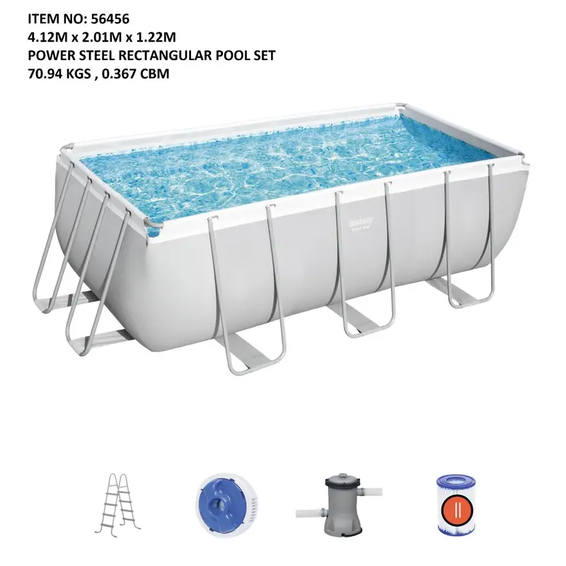 4.12Mx2.01Mx1.22M Pwr Steel Rctglr Pool 1