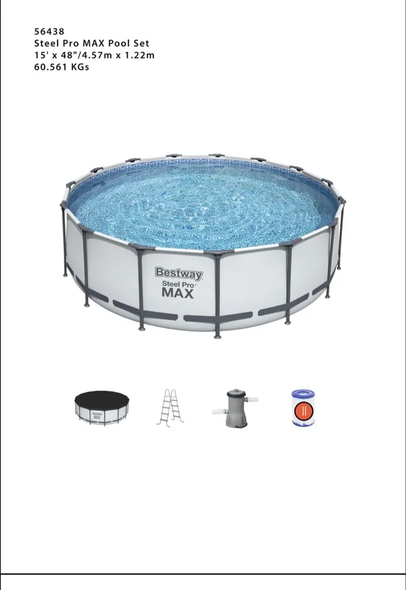 4.57Mx1.22M Steel Pro Frame Pool Set 1