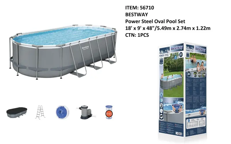 5.49Mx2.74Mx1.22M Oval Pool Set 1