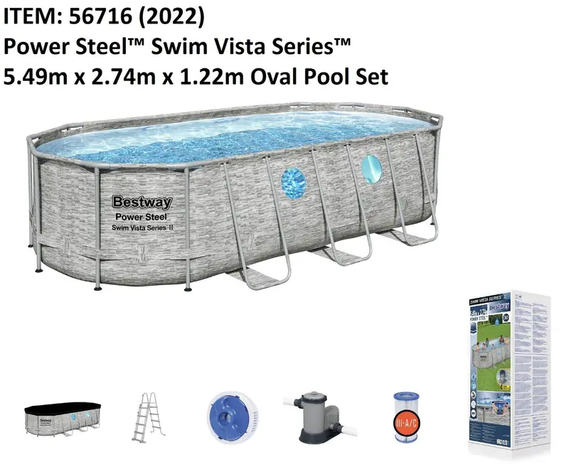 5.49Mx2.74Mx1.22M Oval Pool Vista Series 1