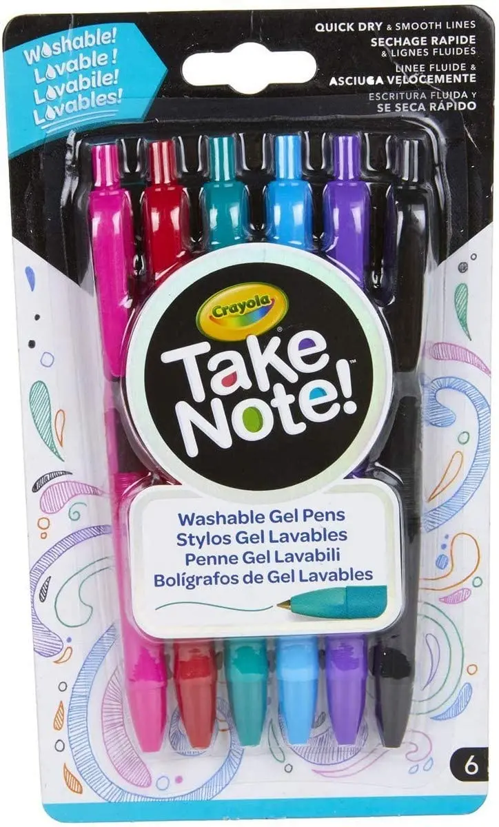 6 Ct. Take Note! Washable Gel Pens 1
