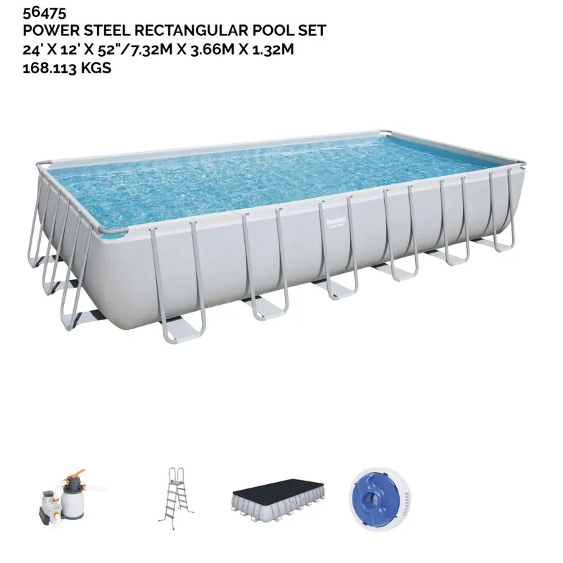 7.32M X 3.66M X 1.32M Steel Rect Pool 1