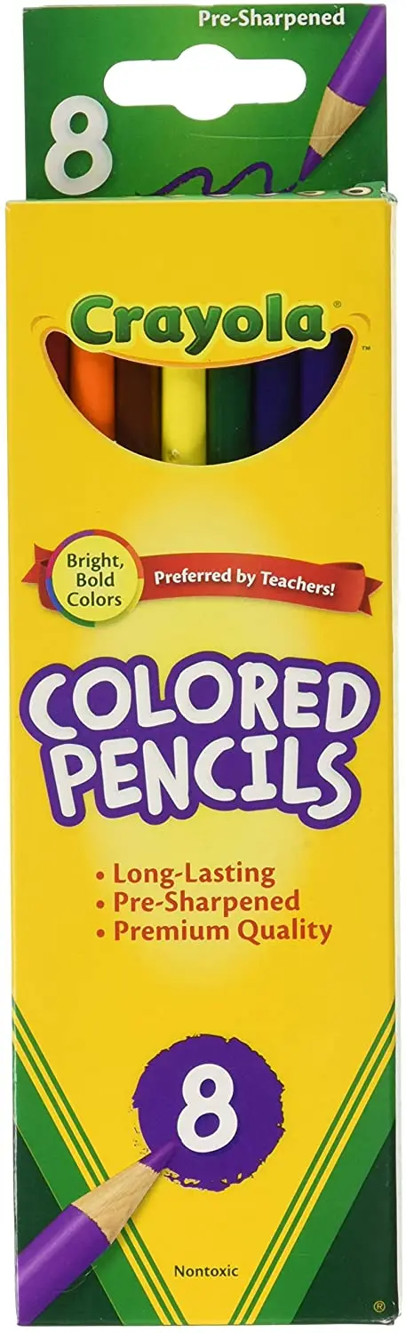 8 Ct. Colored Pencils, Long 1