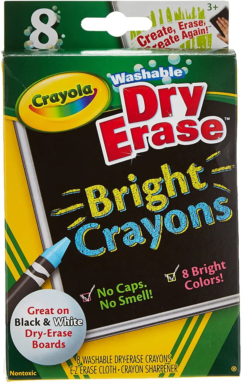 8 Ct. Dry-Erase Crayons, Bright's, Large Size 1