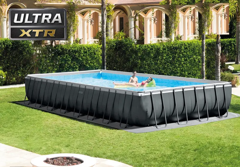 9.75M X  4.87M X 1.32M Ultra Xtr Frame Rectangular Pool Set With Sand Filter Pump 1