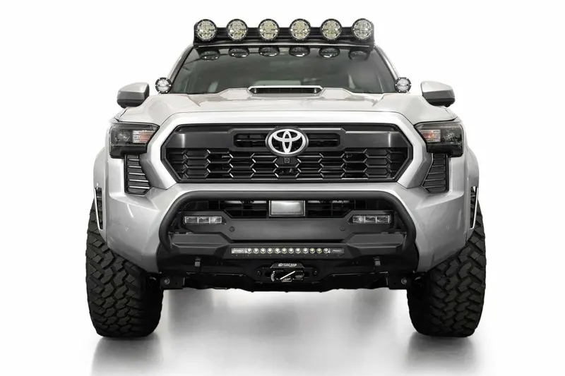 Addictive Desert Designs - 2024+ Toyota Tacoma Stealth Center Mount Winch Front Bumper With Top Hoop - F6703512601na 2