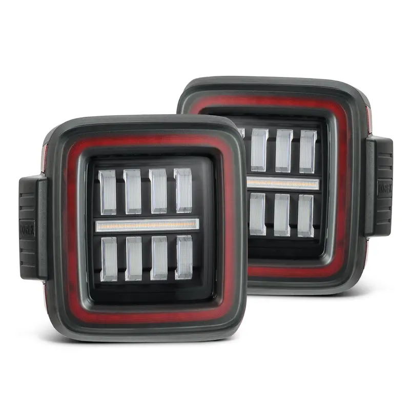 Alpharex 602020 Prismatic Led Taillights Black Red 1