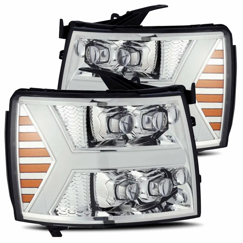 Alpharex 880207 Led Projector Headlights Plank Style Design Chrome 1