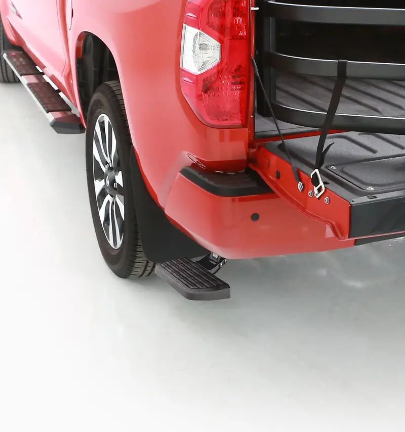 Amp Research 75316-01A Bedstep Flip Down Bumper Step For 2016-2019 Toyota Tundra, With Resin Bumper 1