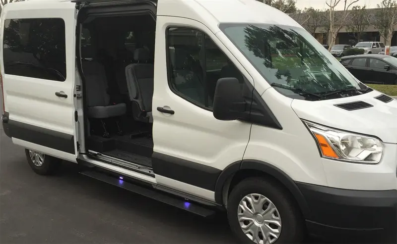 Amp Research 76159-01A Powerstep Electric Running Board Plug N Play System For 2014-2018 Ford Transit (Passenger Side Only), Gas Only 1