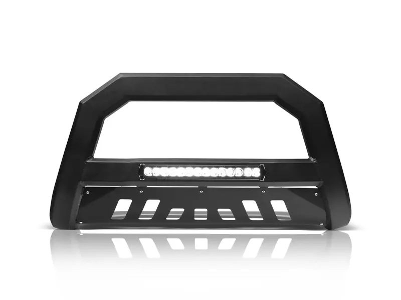 Armordillo 2000-2004 Nissan Frontier Ar Series Bull Bar W/Led - Matte Black W/Aluminum Skid Plate 1