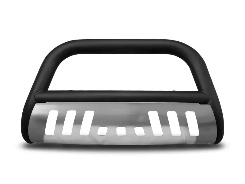 Armordillo 2005-2019 Nissan Frontier Classic Bull Bar - Matte Black W/Aluminum Skid Plate 1