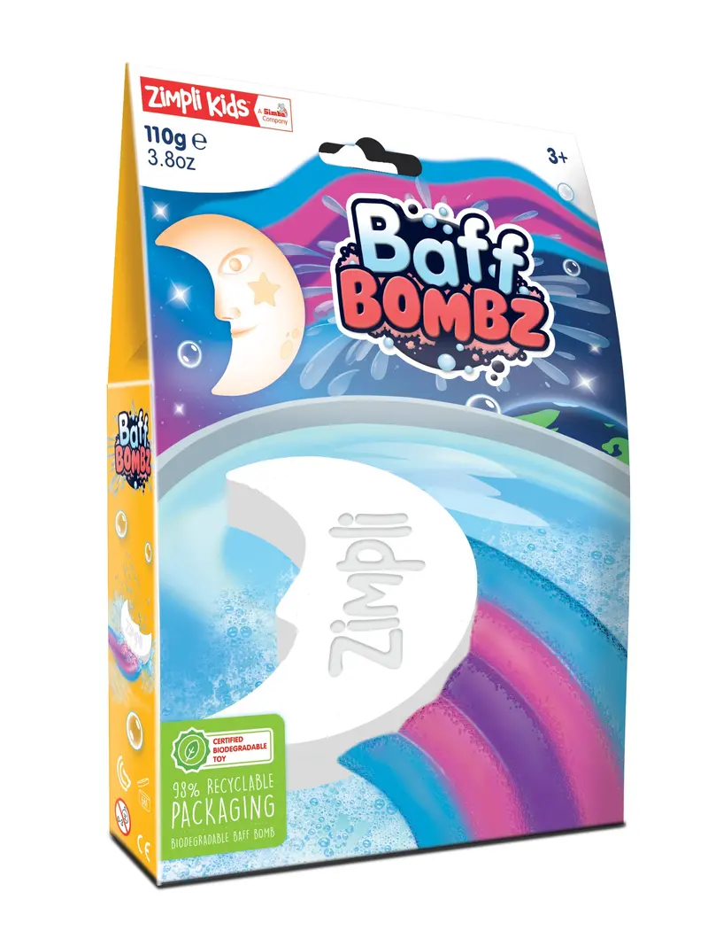 Baff Bomb White Moon Rainbow Effect 1
