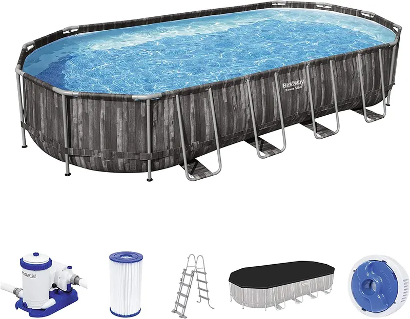 Bestway Power Steel 7.32M X 3.66M X 1.22M Oval Pool Set 5611T 1
