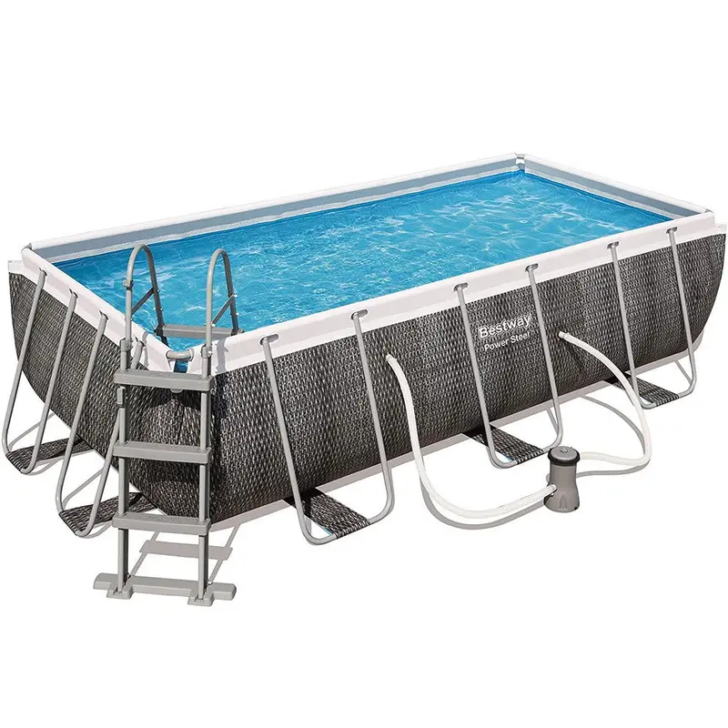 Bestway Power Steel Rattan Rectangular Pool Set 4.04M X 2.01M X 1.00M 1