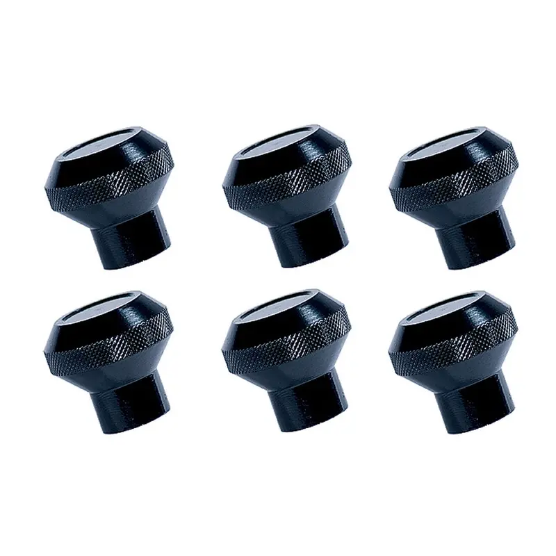 Billet Aluminum Dash Knob Set, Black; 76-86 Jeep Cj Models 1