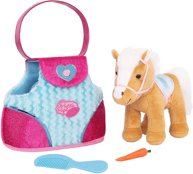 Blue Stripe Bag & Beige Horse 1