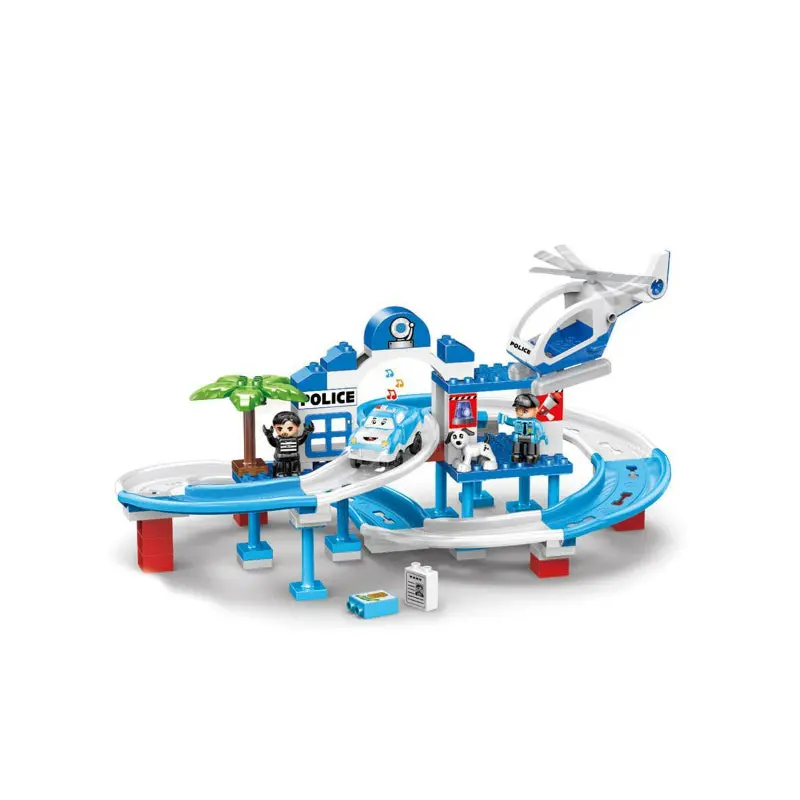 Bricks Kingdom Railcar Police Combo Mainan Blocks, City Games Construction Set, Fits Lego [74Pcs] 1