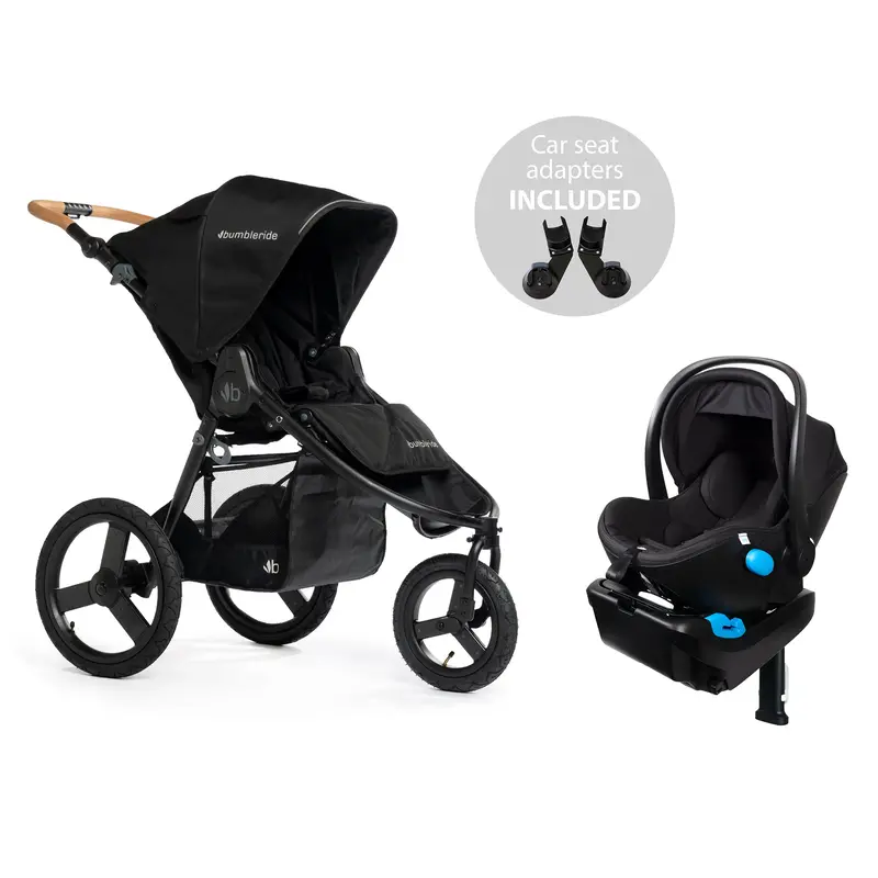 Bumbleride Speed Black + Clek Liing Railroad Ziip Travel System 1