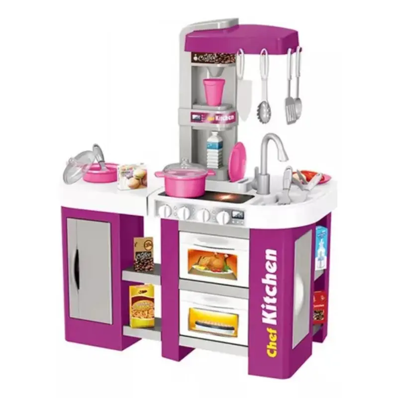 Children's Kitchen Play Set Water Oven Stove Refrigerator Sink With Fire Light And Sound Kitchen Kit For Kids 1