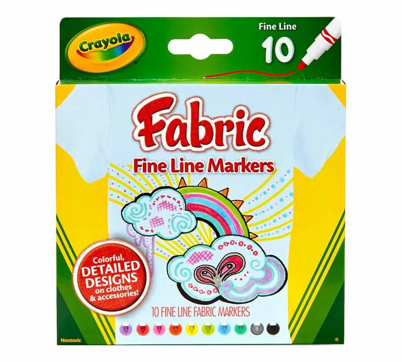 Crayola - 10 Ct. Fine Line Fabric Markers 1