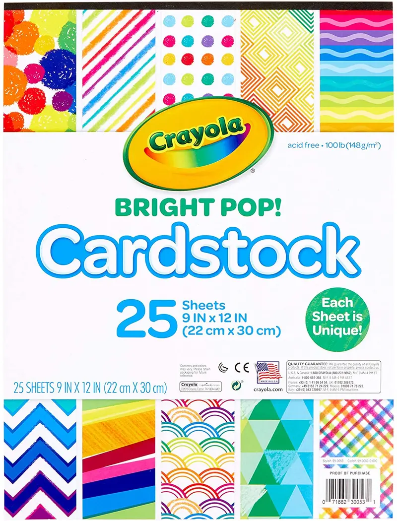 Crayola - 25 Ct. Bright Pop! Cardstock 1