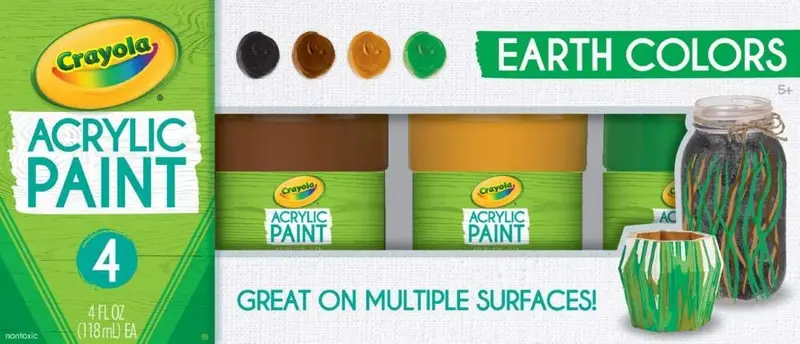 Crayola - 4 Ct. 4 Oz. Multi-Surface Acrylic Earth Colors 1
