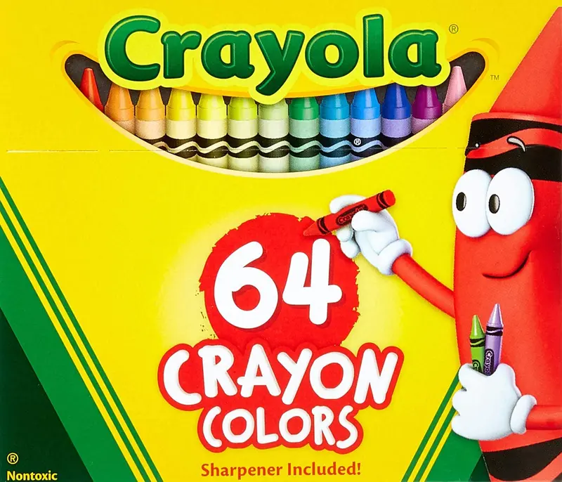 Crayola - 64 Pen. Crayons - Non-Peggable 1