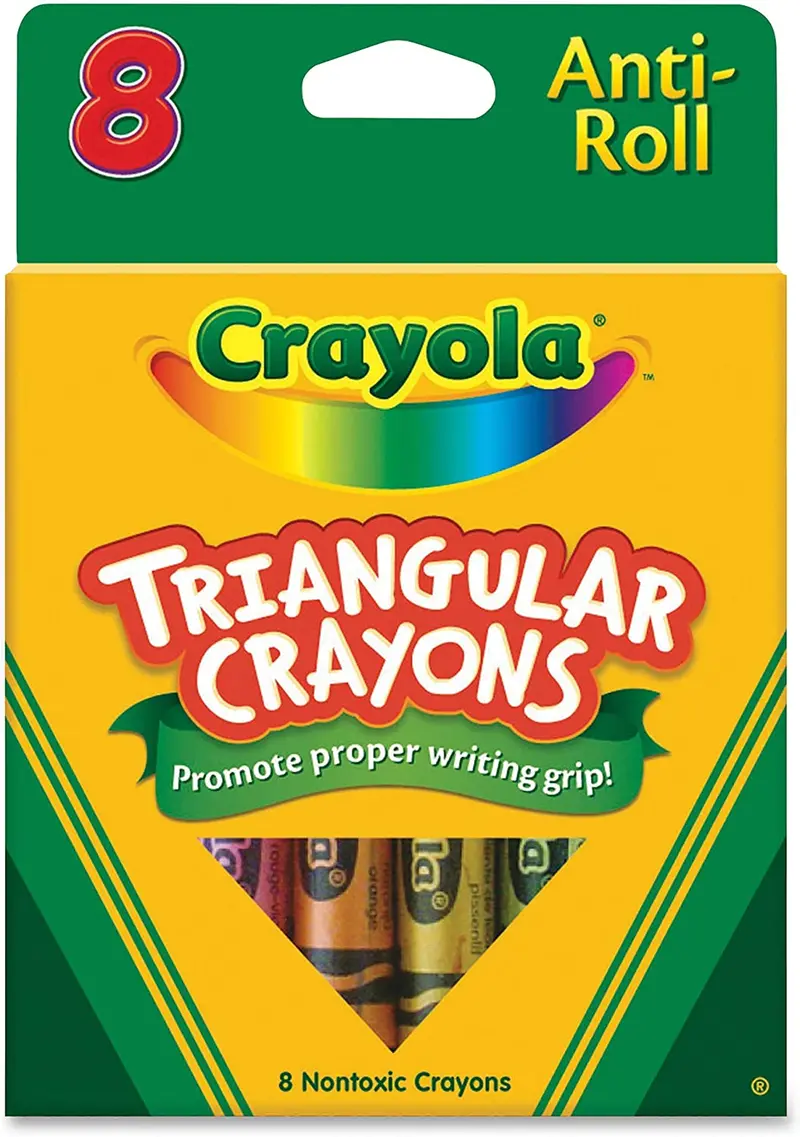 Crayola - 8 Ct. Anti-Roll Triangular Crayons 1