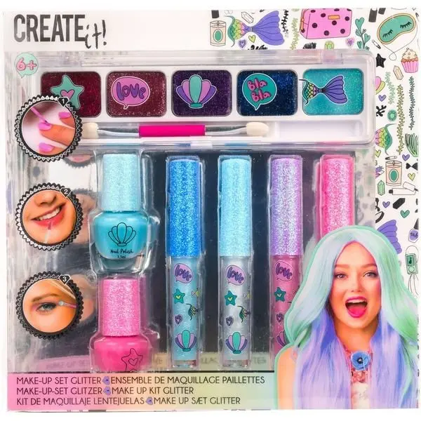Create It! Makeup Set Glitter Mermaid 7Pk 1