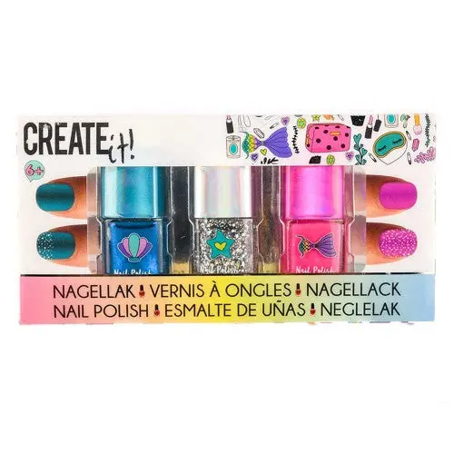 Create It! Nagellak Mermaid Glitter, 3Pk 1