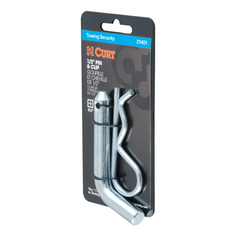 Curt - 1/2" Hitch Pin (1-1/4" Receiver, Zinc, Packaged) - 21401 1