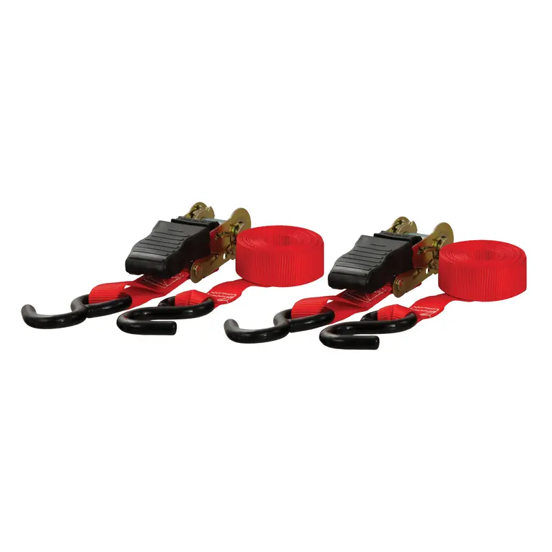 Curt - 10' Red Cargo Straps With S-Hooks (500 Lbs, 2-Pack) - 83001 1