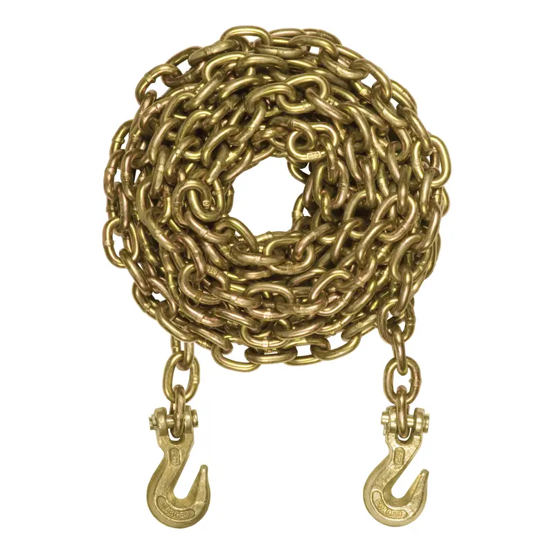 Curt - 20' Transport Binder Safety Chain With 2 Clevis Hooks (18,800 Lbs, Yellow Zinc) - 80307 1