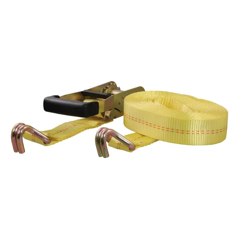 Curt - 27' Yellow Cargo Strap With J-Hooks (3,333 Lbs.) - 83047 1
