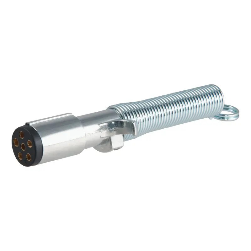 Curt - 6-Way Round Connector Plug With Spring (Trailer Side) - 58082 1