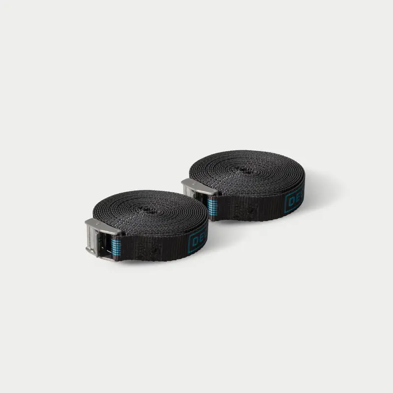 Decked - Cam Straps - Standard Rafting Straps With Decked Logo - One (1) Set Of Two (2) - Black - A0089-Cstp-Blk 1