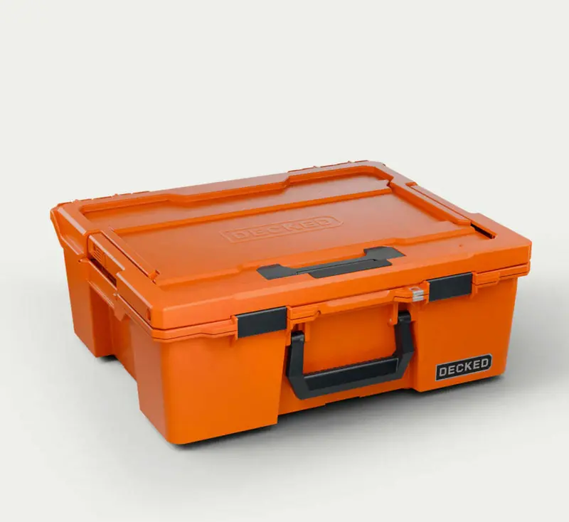 Decked - Halfrack 32 - D-Co Case - Includes One (1) D-Co Tray - Blaze Orange With Black Latches - A0020-Hrak-Org 1