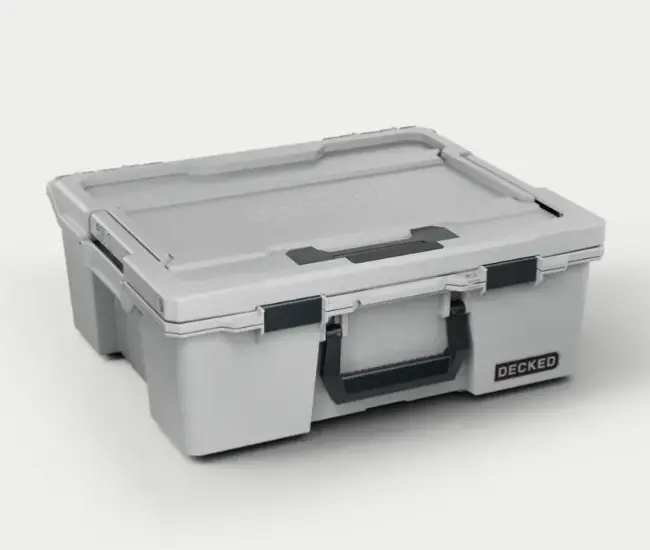 Decked - Halfrack 32 - D-Co Case - Includes One (1) D-Co Tray - Cool Gray With Black Latches   - A0020-Hrak-Gry 1