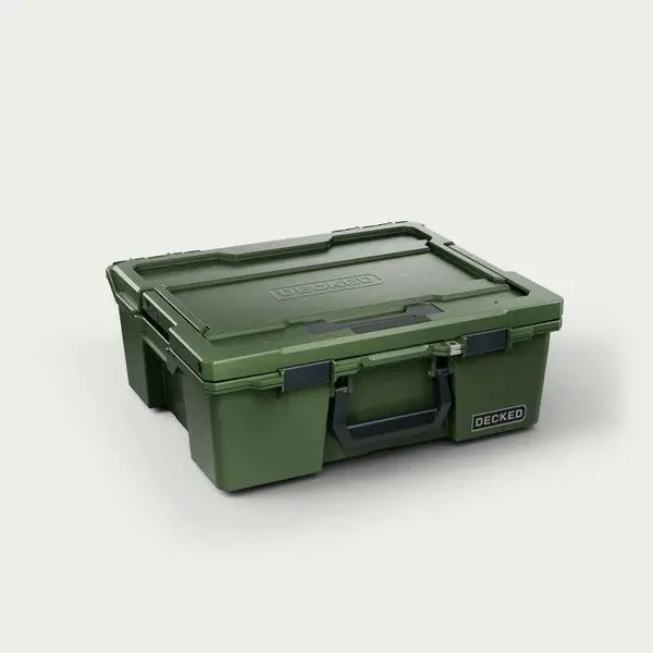 Decked - Halfrack 32 - D-Co Case - Includes One (1) D-Co Tray - Ranger Green With Black Latches - A0020-Hrak-Grn 1