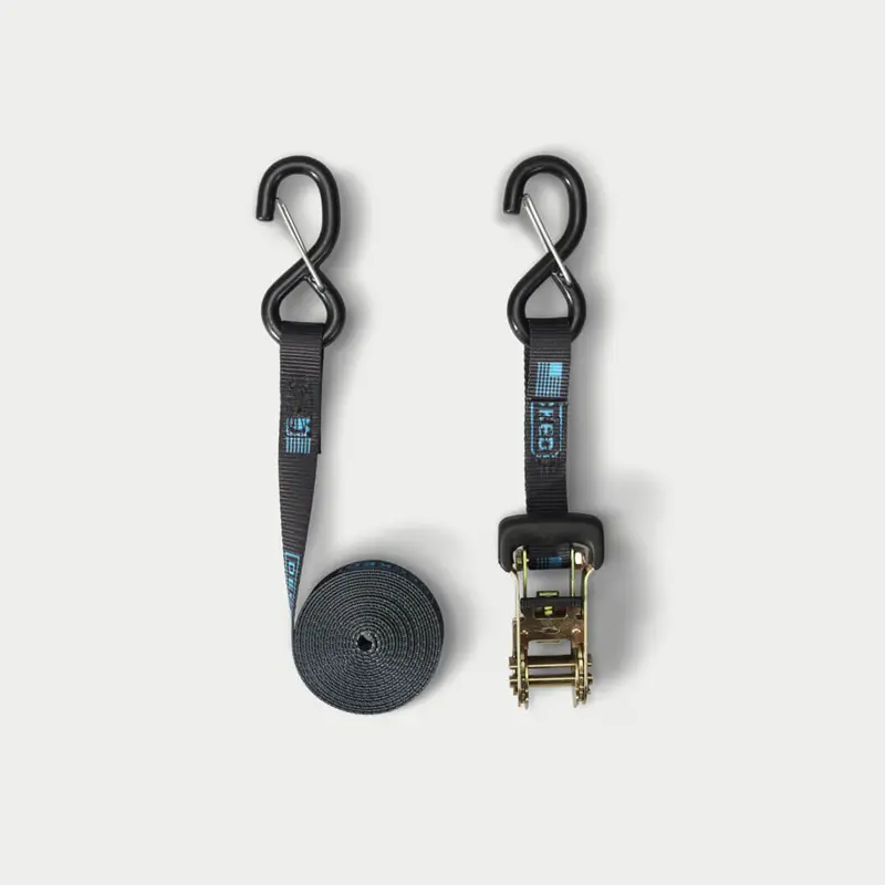 Decked - Rachet Straps - Standard Ratchet Straps With Decked Logo - One (1) Set Of Two (2) - Black - A0088-Rstp-Blk 1