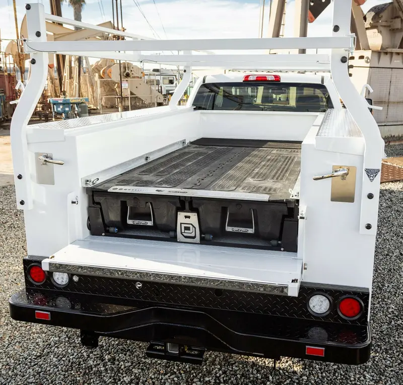Decked - Truck Bed Drawer System Service Body (48" - 51" Wide) - 75" Long  X 48" Wide - No Stash Bin Receptacles - 6' 2" Bed Length -  - Xsb 1